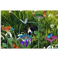 4Pcs Iron Bee & Butterfly Watering Station - Wildlife-Friendly Garden Feeder