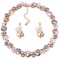Imitation Pearl Stud Earrings Set - Classic Hypoallergenic Alloy, Gift Boxed