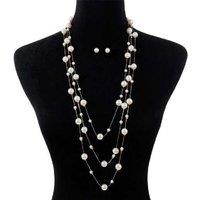 Luxury Gold-Plated Pearl Multi-Layer Necklace & Chanel Style Earrings Set - Adjustable, Hypoallergenic, French-Inspired Jewellery