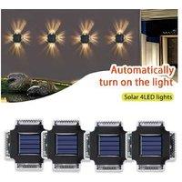 Solar Led Outdoor Wall Lamp - 4-Led, Weatherproof, Polycrystalline