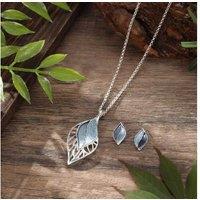 Colorful Oil Painting Hollow Leaf Earring Pendant Set