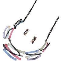 Colorful Oil Painting Irregular Line Earring Necklace Set