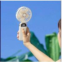 Foldable 5-Speed Handheld Cooling Fan With Led Display - Portable, Rechargeable & Adjustable