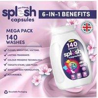 Splesh Xtra Stain Removal 3In1 Laundry Capsules - Eco-Friendly Detergent, Stain Remover & Fabric Conditioner, 140 Washes, Fresh Fragrance