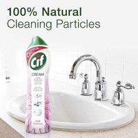 Cif 100% Natural Multi-Surface Cream Cleaner, Pink Tuberose Scent, 500Ml, 3 Pack - Eco-Friendly & Streak-Free
