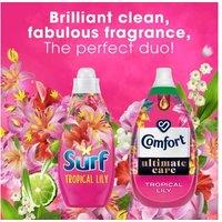 Surf Tropical Lily Laundry Liquid Detergent - Powerful Stain Remover, Long-Lasting Fresh Scent, 3.89L Family Size