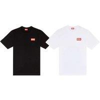 Men's Classic 100% Cotton Diesel T-Shirt - Crew Neck, Regular Fit, Black or White