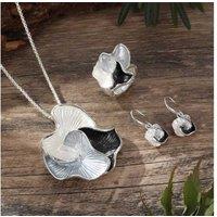 Colorful Geometric Petal Earrings, Rings And Pendants Set