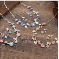 Enamel Flower Earrings And Necklace Set