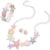 Spring Color Starfish Necklace Earrings Bracelet Set