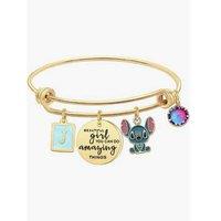 Stainless Steel Snake Bone Bracelet With Stitch Cartoon Pendant