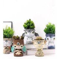 Big-Eyed Elf Resin Flower Pot Garden Ornament - Whimsical Outdoor Planter Decor