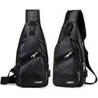 Simple Usb Charging Crossbody Men'S Bag