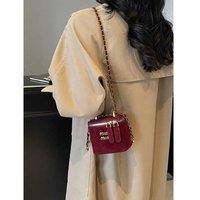 Unisex Black Frosted Mini Square Bag