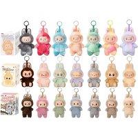 Unisex Black Lafufu Inspired Plush Doll Keychain Mystery Box- 1, 2, 4 Or 4 Piece Set