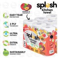 Splesh Eco-Friendly XL Kitchen Towels - 3-Ply, Ultra Absorbent, Scented, 18-Roll Pack