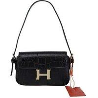 Unisex Pink Small Shoulder Bag - H Buckle Stone Texture - 9 Colours