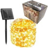 Solar Copper Wire Light String 8 Modes - 10m 100 LED Remote