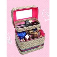 Unisex Purple Pu Travel Cosmetic Case With Mirror - 4 Colour Options