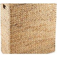 Xl Water Hyacinth Double Laundry Hamper Basket Bin With Lid