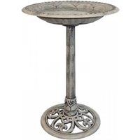 Stone Effect Plastic Pedestal Wild Bird Bath Outdoor Feeder