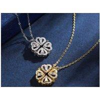 Heart Shaped Clover Magnetic Pendant Necklace For Girls - Elegant Statement Jewellery