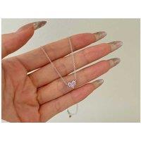 5A Zircon Heart Pendant Necklace - Adjustable Gold, Silver Or Pink Chain, Sparkling Statement Jewellery