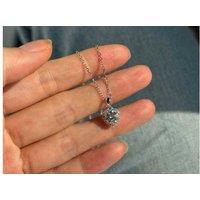 Sterling Silver Heart Shape Cz Halo Pendant Necklace - 1Ct Cubic Zirconia, Statement Jewellery For Women