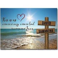 Personalised Beach Sign Canvas - Handcrafted Wall Art, Premium Pinewood Frame, Multiple Sizes