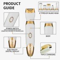 5-In-1 Electric Shaver With Led Display Hair Trimmer For Women
