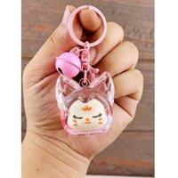 Unisex Black Creative Quicksand Keychain Doll Pendant