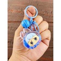 Unisex Black Oil Series Doll Quicksand Bottle Pendant Keychain Ornament