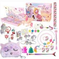 Unicorn Mermaid DIY Ornament Gift Box Set - Creative Christmas Calendar for Girls Ages 4+