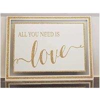 All You Need Is Love Framed Wall Art - Black Frame, 30x40cm, Modern Home Decor