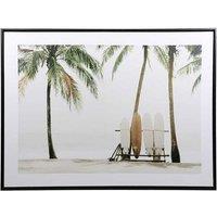 Tropical Beach Landscape Framed Canvas Wall Art - Durable Canvas & Fir, 60x30cm Coastal Decor