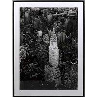 New York Skyline Framed Wall Art - Black Frame, Canvas, Modern City Landmark, 80x60cm
