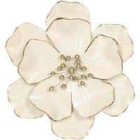 Cream Metal Floral Wall Art - Decorative 40x40cm Statement Piece