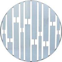 Round Wall Art Decorative Mirror - Clear Glass, Silver Frame, Modern 60cm