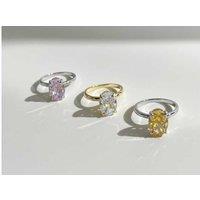 Elegant 3.5Ct Oval Cut Solitaire Engagement Ring In Silver & Gold