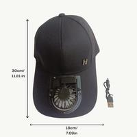 Unisex Beige Sun Hat With Cooling Fan Baseball Cap Breathable Usb Rechargeable