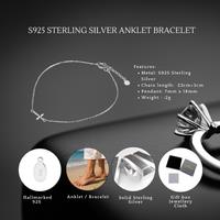 S925 Sterling Silver Minimalist Cross Bracelet/Anklet