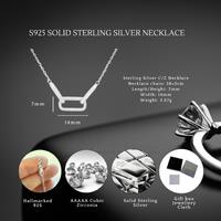 S925 Sterling Silver Pav Link Pendant Necklace - Adjustable, Statement Piece