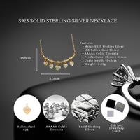 S925 Sterling Silver & 18K Gold-Plated Heart Charm Pendant Necklace - Adjustable Chain, Hypoallergenic, Cubic Zirconia Accent