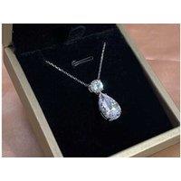 Luxury 5A Zircon Drop Pendant Necklace - 5.0Ct Sparkle, Silver-Tone Adjustable Chain, Statement Jewellery