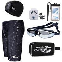 Men's Swim Trunks & Complete Six-Piece Pro Swimming Equipment Set