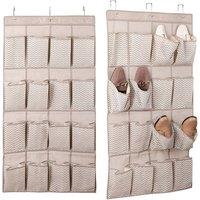 Beige 16 Pocket Organiser - Declutter With Over Door Hanging Storage