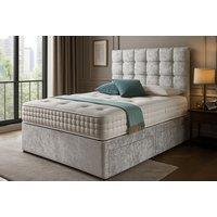 Crushed Velvet Divan Bed & Memory Sprung Mattress - 7 Colour Options