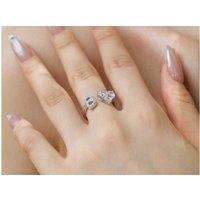 Adjustable A-Z Initial 0.75Ct Zircon Heart Ring - Gift For Her