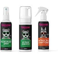 Groomi Pet Care Bundle for Dogs - Shampoo, Deodoriser & Detangling Conditioner