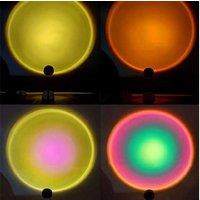 4-Colour Led Sunset Projection Table Lamp - Adjustable Mood Lighting For Bedroom & Living Room Decor